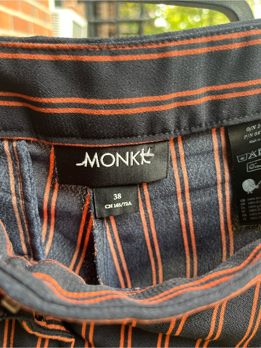 Monki Black & Pink Striped Pants